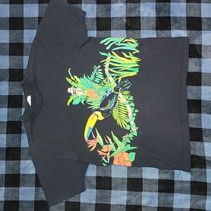 Vintage. Made in USA. Panama Jack. Tropical neon. Large. Single stitched